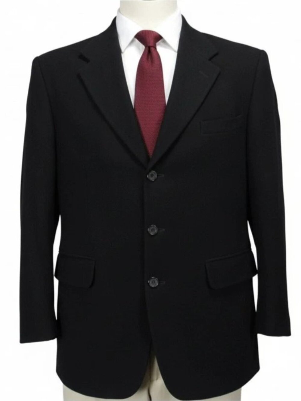 Oscar de la Renta Men’s Black Wool Cashmere Blazer 42R Classic Fit USA